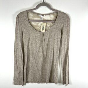 Forever 21 Lace Back Top Tan Women’s Size Large‎ NWT Long Sleeve Casual